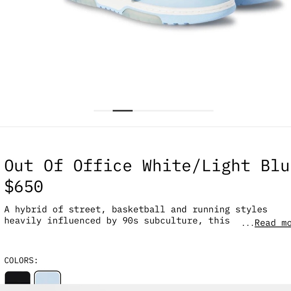 OFF WHITE OUT OF OFFICE WHITE & LIGHT BLUE SNEAKER - Picture 6 of 7